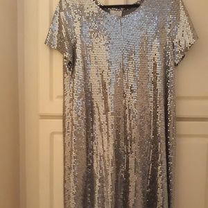 Shimmering Silver Sequin Dress